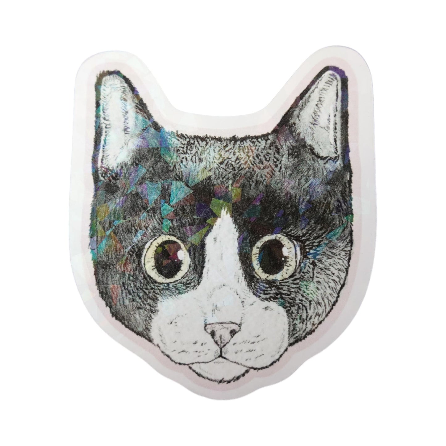 Sticker cara gato tuxedo