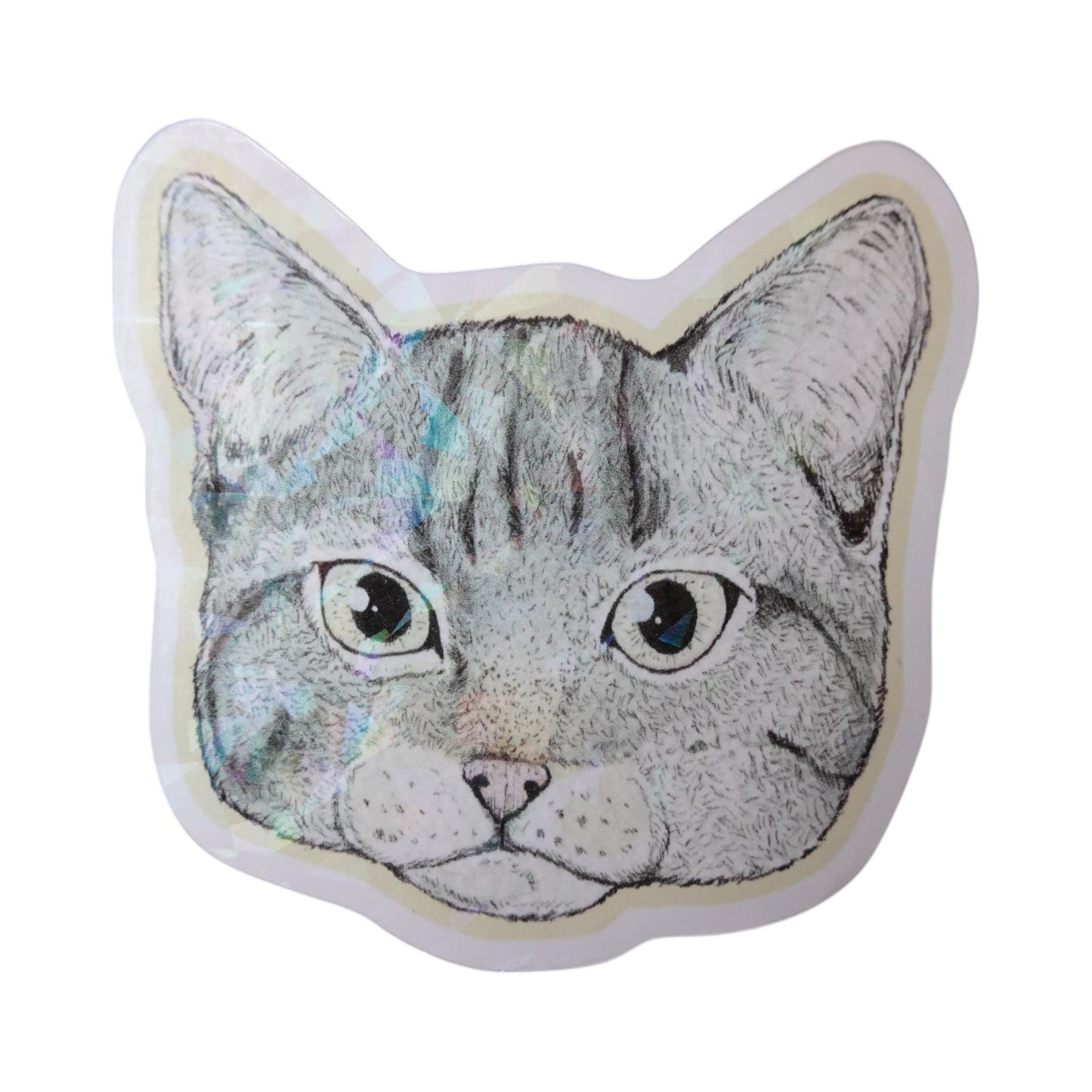 Sticker cara gato atigrado