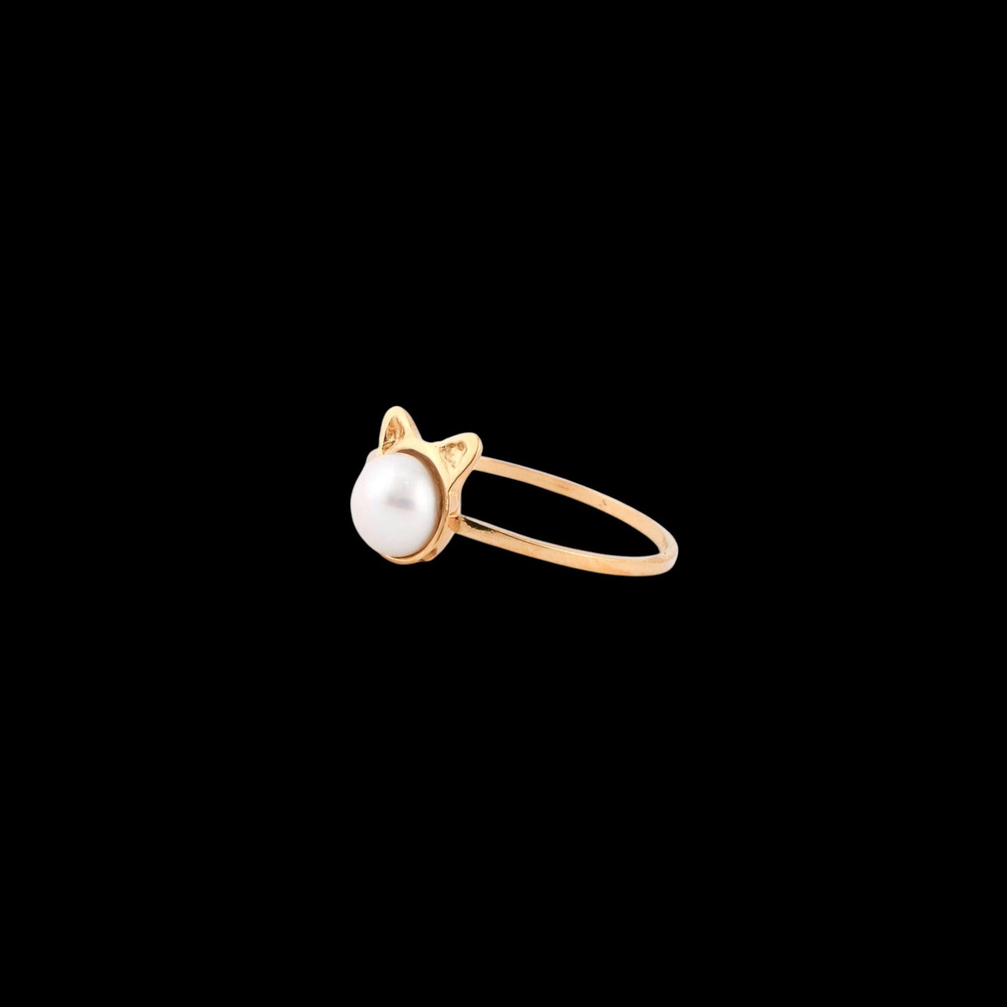 Gato perla anillo