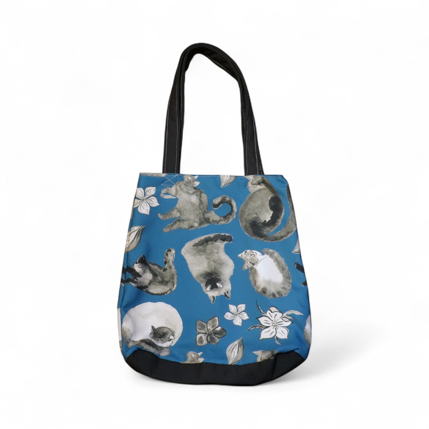 Gatos y Flores Azul