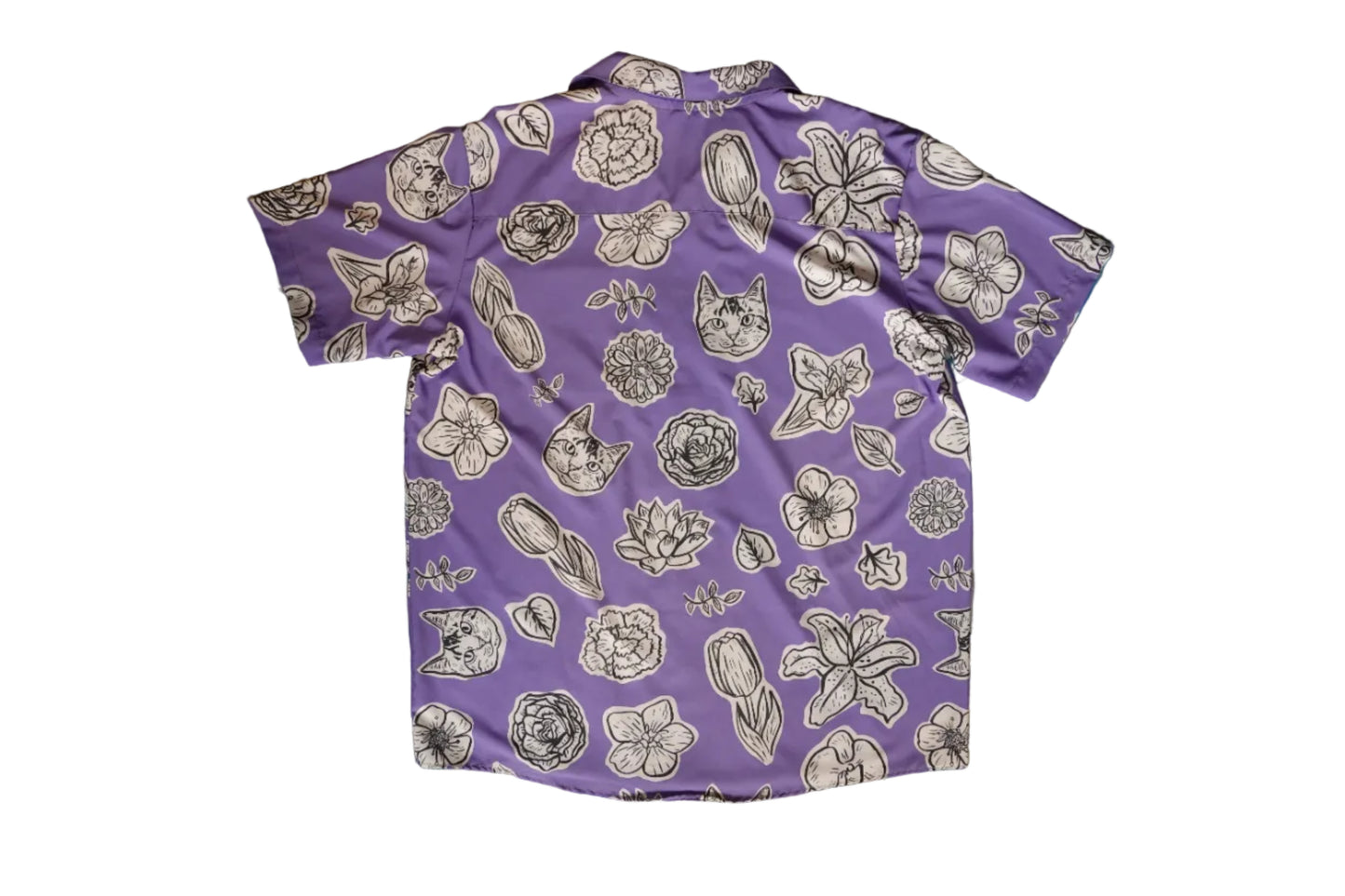 Camisa Gatos Hawái morada
