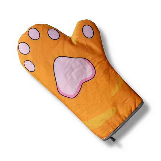 Guante de cocina garrita de gato naranja