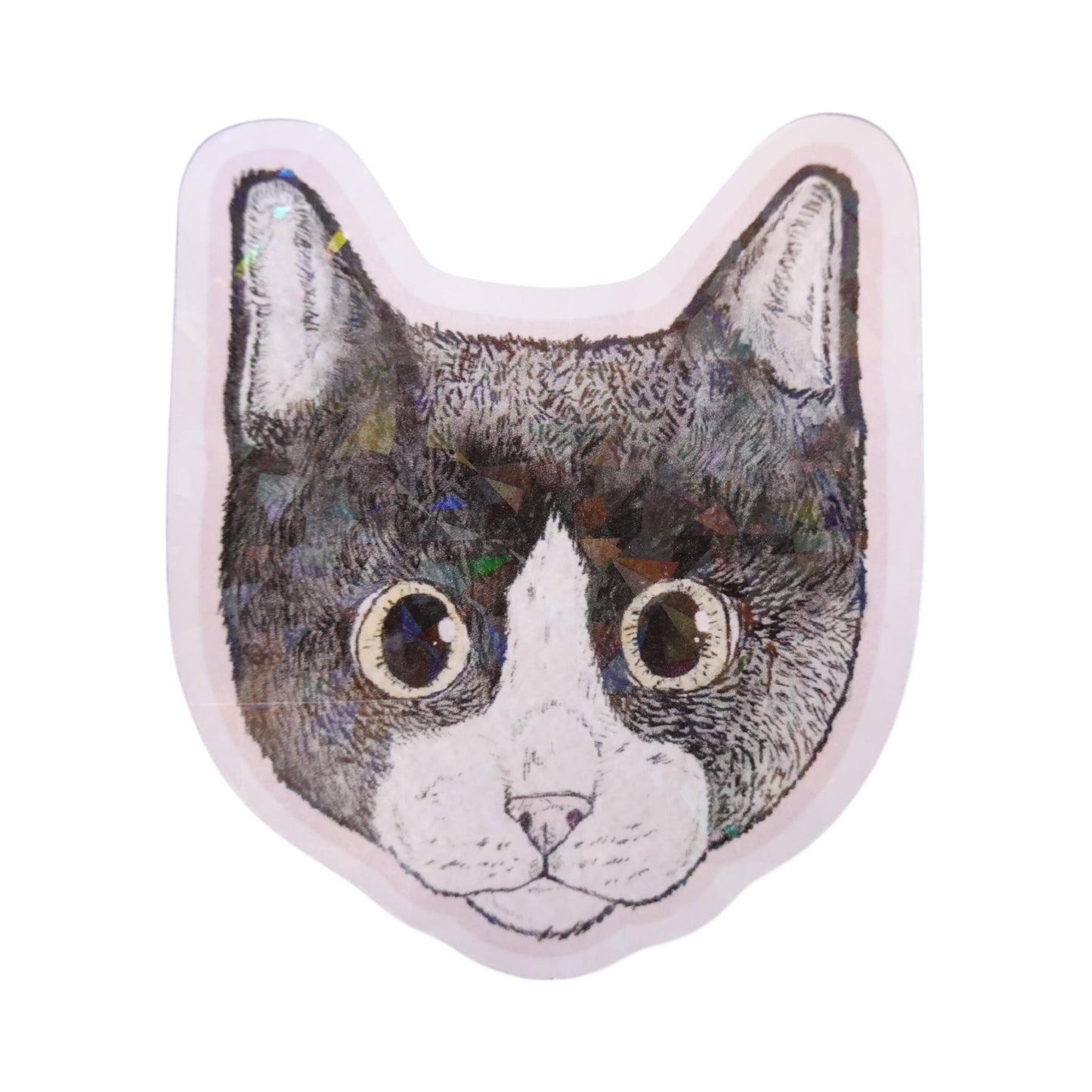 Sticker cara gato tuxedo