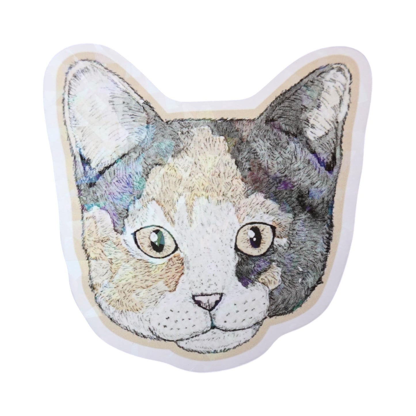 Sticker cara gato calicó