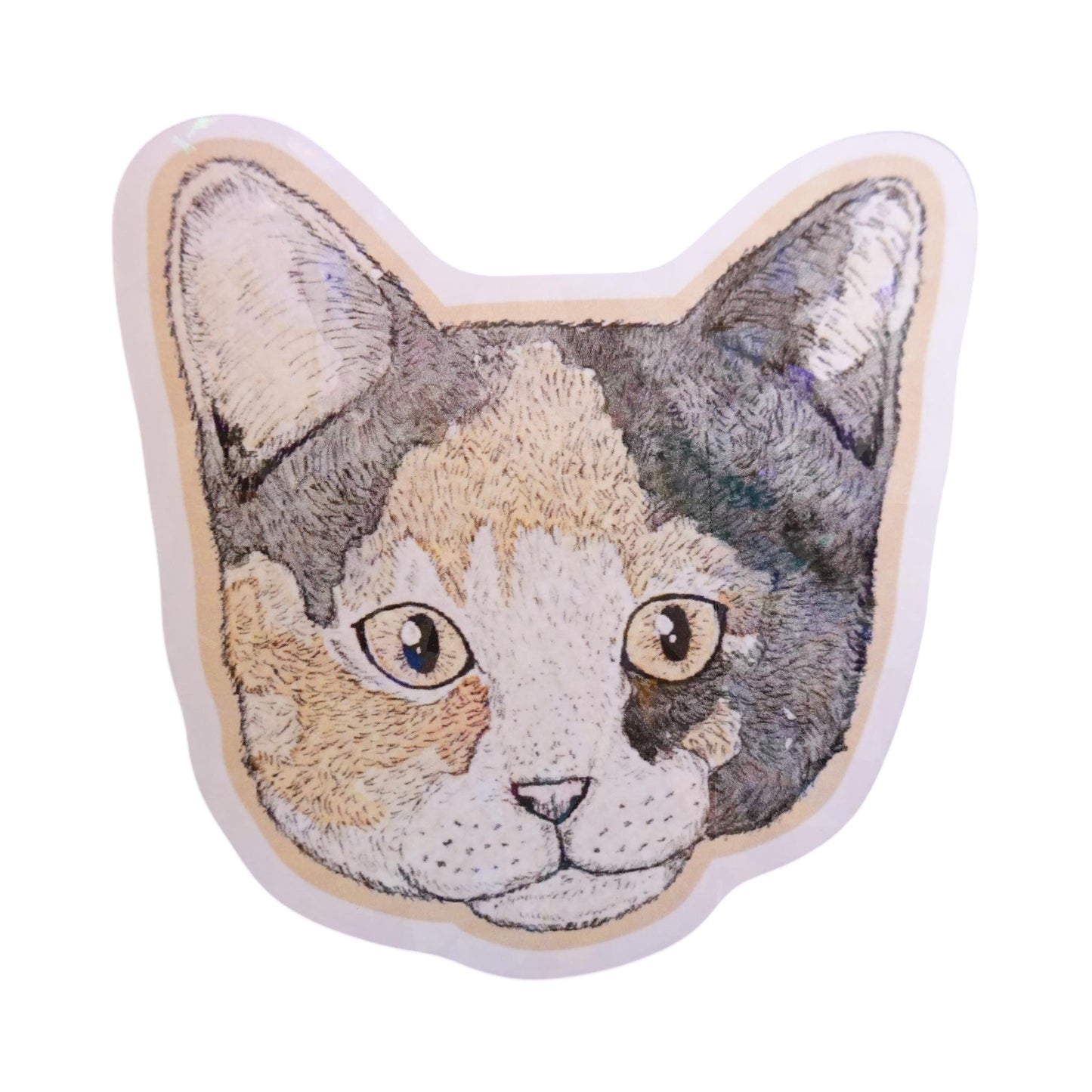 Sticker cara gato calicó