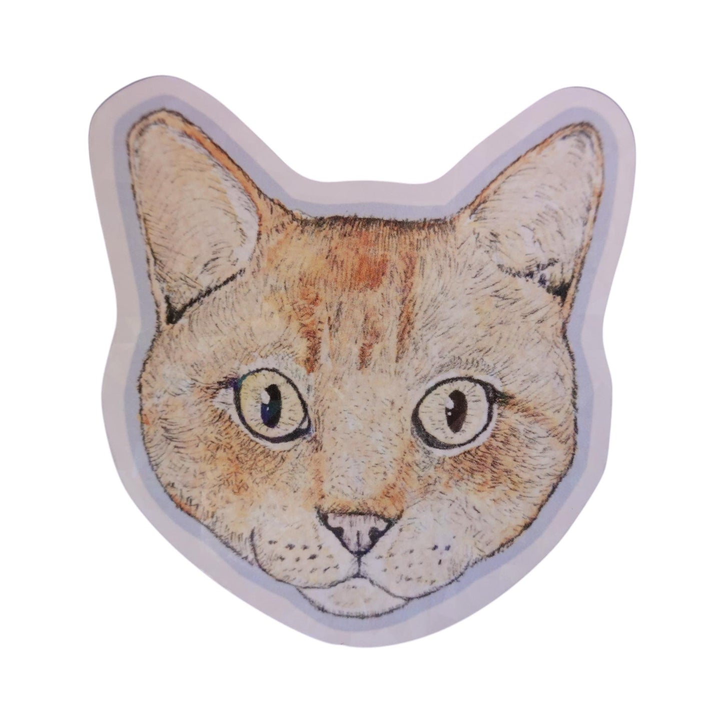 Sticker cara gato naranja