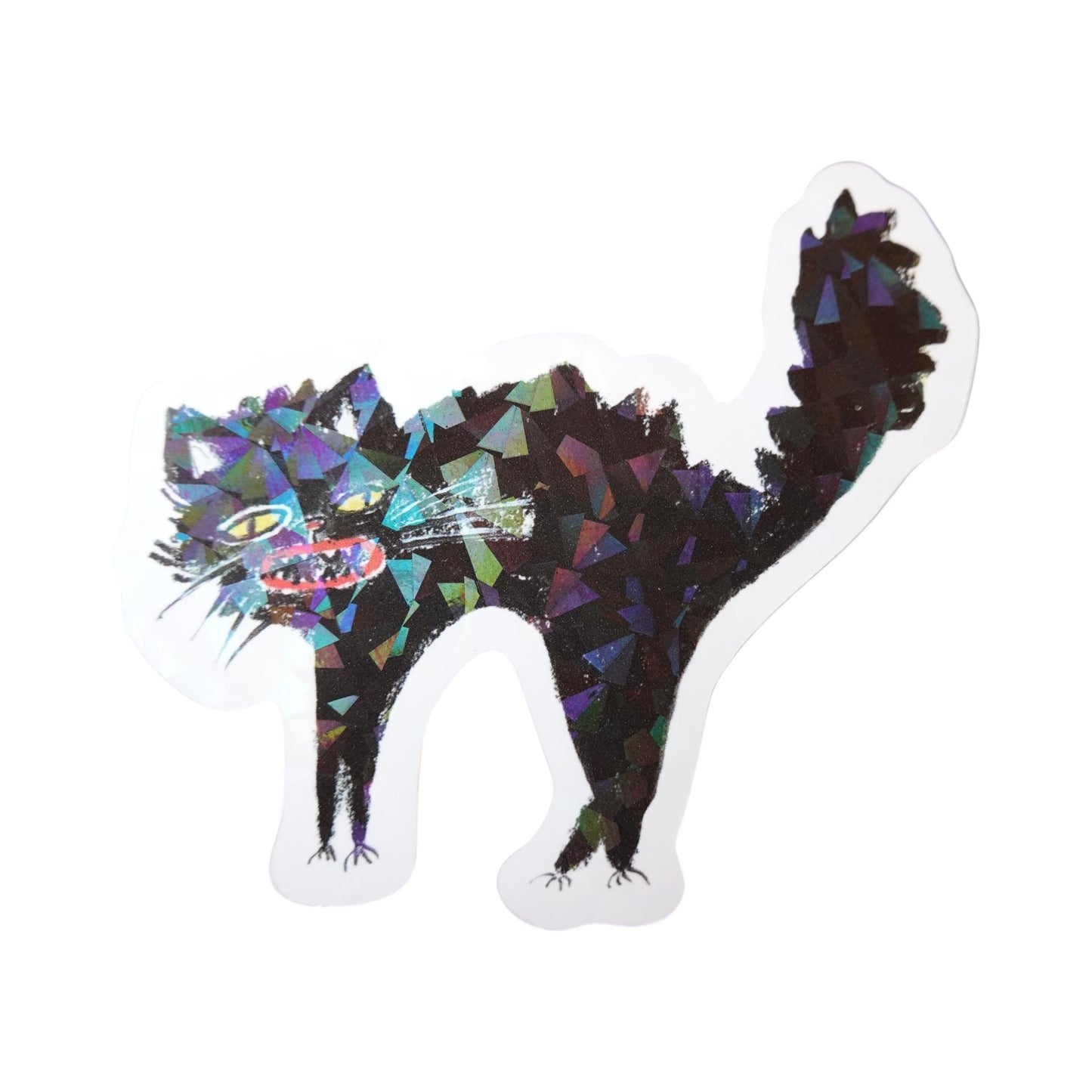 Sticker gato negro esponjado