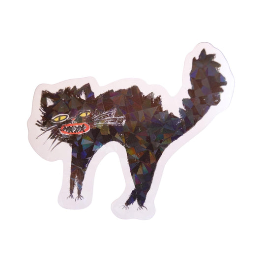 Sticker gato negro esponjado