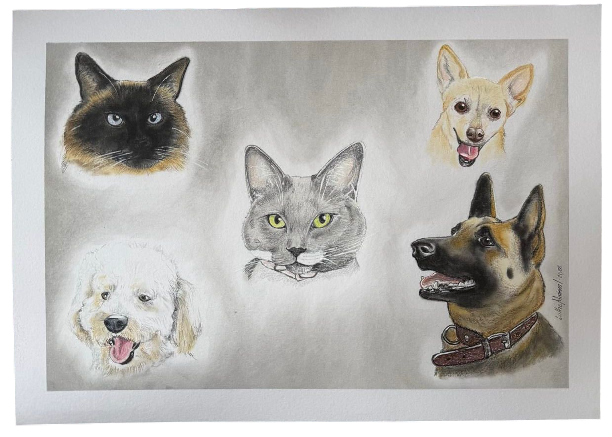 ILUSTRACION PERSONALIZADA DE 3  A 5 PERSONAJES